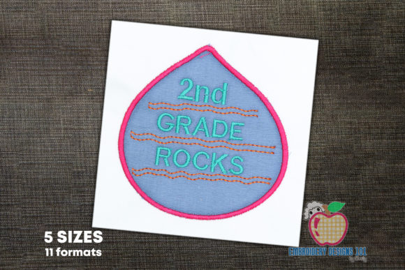2nd Grade Rocks Applique for Boutique Apparel