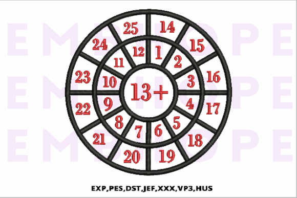 Addition Wheel 13: Cheerful Math Embroidery
