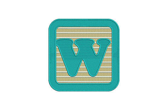 Alphabet W Letter: Teal Accents for Holiday Stitching