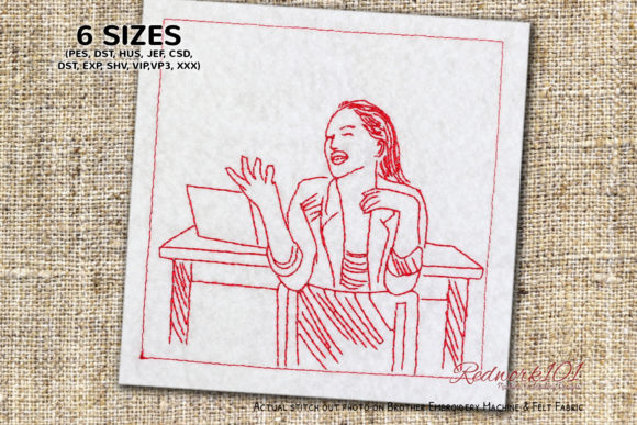 Teacher Teaching in Classroom: Redwork Design Review